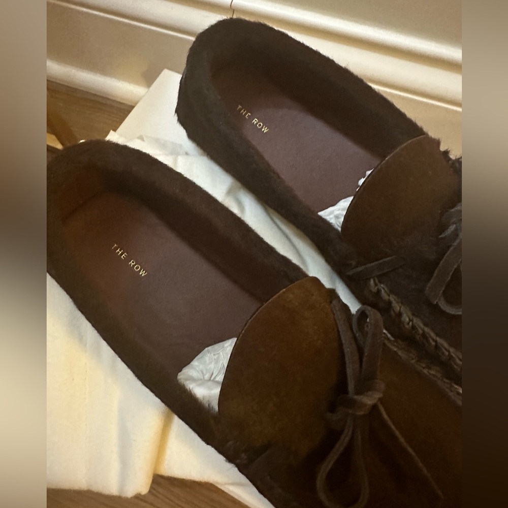 The Row Moccasin Loafers Brown Pony Hair Slip On US size 7.5
